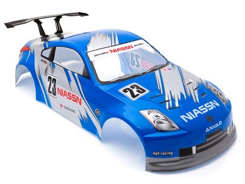 1:10 Nissan 350Z festett karosszéria + szárny  (kék)