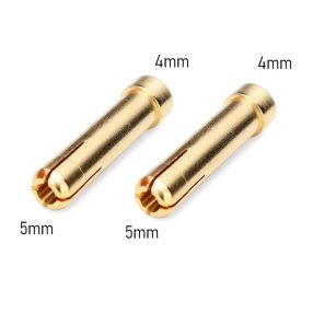   Aranyozott,  hasított 4-ről 5mm-re növelő átalakító csatlakozó 2db apa (akkukhoz)