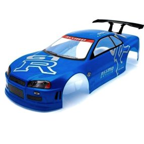   1:10 Nissan Skyline GTR festett karosszéria + szárny (kék)