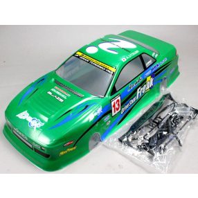   1:10  NISSAN 180SX DM13  Freak drift  festett karosszéria (zöld) + szárny