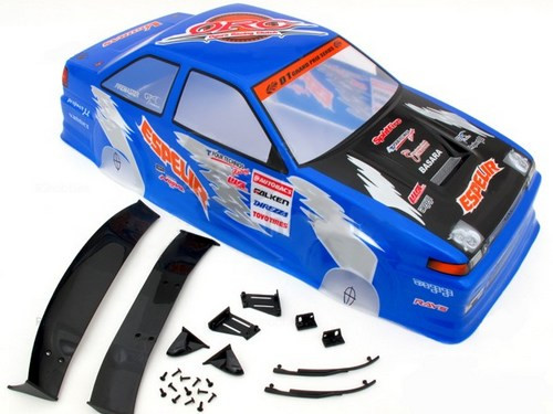 1:10 Toyota AE86 drift 200mm festett karosszéria kék + szárny