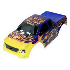 1:10 Monster karosszéria  sárga lángnyelvek. kék 1:10 Monster karosszéria  sárga lángnyelvek. kék