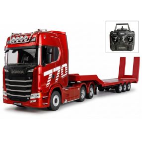   ( FOGLALÁS) Scania 770S  RTR 1:18 távirányítós kamion+ trailer szett (Huina 1501) piros
