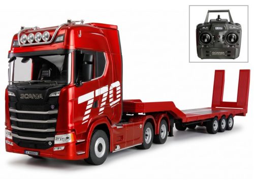 ( FOGLALÁS) Scania 770S  RTR 1:18 távirányítós kamion+ trailer szett (Huina 1501) piros