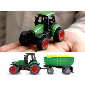   Mini 1:64 Fém távirányítós traktor+pótkocsi  RTR  (zöld)