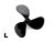 Graupner propeller, 3 ágú 40mm L (balos) /2308.40L/