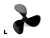 Graupner propeller, 3 ágú 45mm L (balos) /2308.45L/