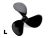 Graupner propeller, 3 ágú 65mm M4 L (balos) /2308.65L/