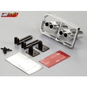   Killerbody élethű dupla kipufogó, ledezhető 1:10 autómodellekhez