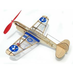   Guillow P-40 U.S. Warhawk élethű gumimotoros repülő (28cm) 