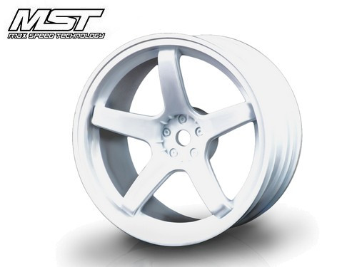 MST 1:10 On-Road 26mm, Ofszet 5mm , 5 küllős fehér felni 4 db 