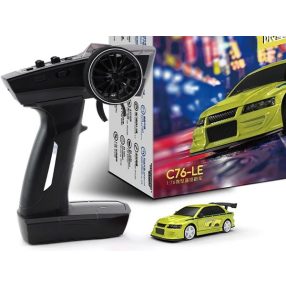   Turbo Racing 1:76  Mitsubishi Lancer Evo VII Fast & Furius Limitált kiadás, RTR micro távirányítós autómodell (lime zöld)