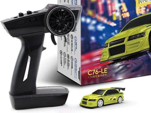 Turbo Racing 1:76  Mitsubishi Lancer Evo VII Fast & Furius Limitált kiadás, RTR micro távirányítós autómodell (lime zöld)