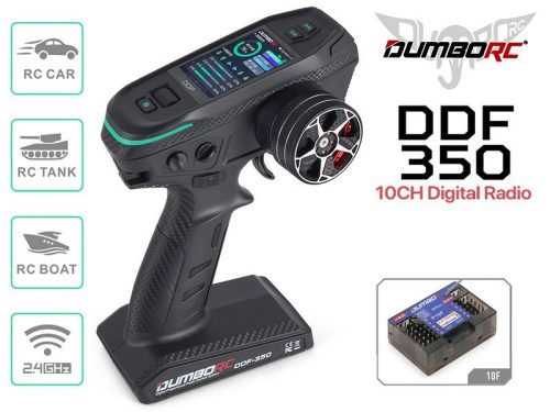 DumboRC  DDF-350 P10F 10 csatornás vevővel 2.4GHz pisztoly távirányító