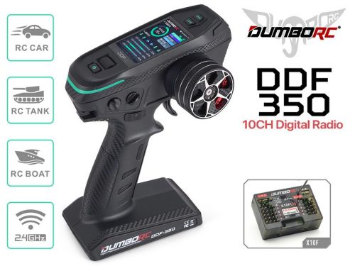 DumboRC  DDF-350 P10F 10 csatornás vevővel 2.4GHz pisztoly távirányító