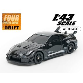   1:43 Nissan GTR Nismo 4WD Drift/onroad autómodell RTR (fekete)