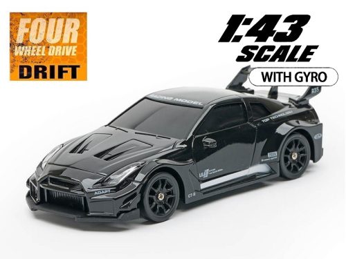 1:43 Nissan GTR Nismo 4WD Drift/onroad autómodell RTR (fekete)