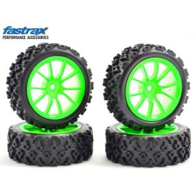 Fastrax 1:10 Rally kerék 10 küllős zöld felnivel 4 db Fastrax 1:10 Rally kerék 10 küllős zöld felnivel 4 db