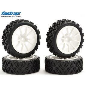 Fastrax 1:10 Rally kerék 10 ágú fehér felnin 4db  Fastrax 1:10 Rally kerék 10 ágú fehér felnin 4db