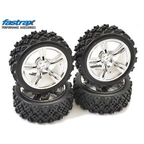 Fastrax 1:10 Rally kerék 5 ágú chrome felnin 4db Fastrax 1:10 Rally kerék 5 ágú chrome felnin 4db