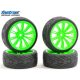 Fastrax 1:10 pályaautó kerék 20 küllős neon zöld felnivel 4 db