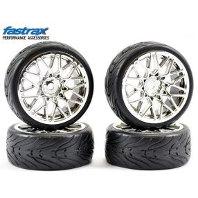   Fastrax 1:10 pályaautó kerék 20 küllős BBS felnin 4db (króm)