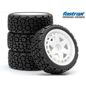   Fastrax 1:10 R-block  Rally kerék 5 küllős Turbomac fehér felnivel 4 db