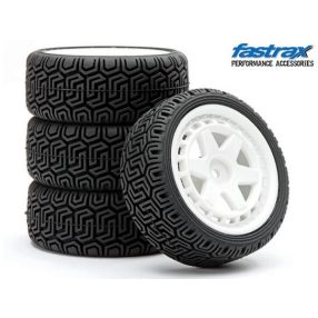   Fastrax 1:10 Geometric Rally kerék  5 küllős fehér Turbomac felnivel 4 db