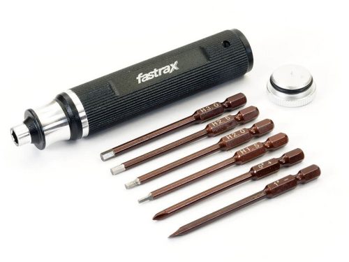 Fastrax imbuszkulcs készlet cserélhető szárral (1,5 / 2 / 2,5 / 3 mm , lapos, csillag) 