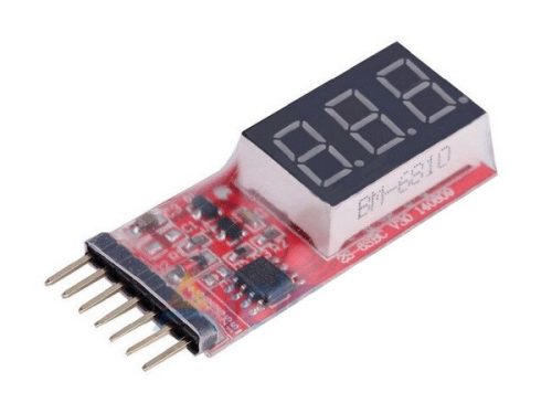 LiPo feszültségmérő 1-6 cellás akkukhoz, LED kijelzővel