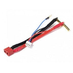 Keménytokos LIpo akku kábel T Deans / 5mm hasított, lapos / 2mm aranycsati   Keménytokos LIpo akku kábel T Deans / 5mm hasított, lapos / 2mm aranycsati