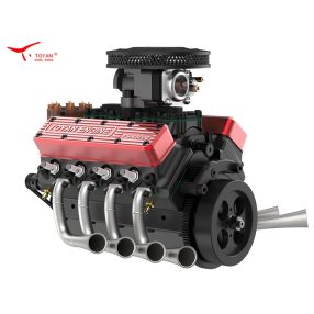   (RENDELÉSRE) TOYAN Four-stroke V8 overhead valve 28ccm vízhűtéses benzinmotor építőkészlet