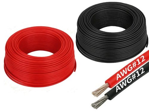 Szilikon kábel 4mm(12AWG)  piros és fekete (50cm)