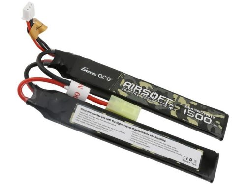 Gens ace 7.4v 1500mAh 2S 25C osztott Airsoft Lipo akku (Tamiya csati)