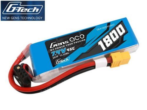 Gens ace  G-Tech 1800mAh 7.4V 45C 2S1P Lipo