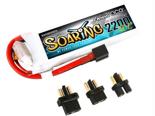 Gens ace Soaring 7.4V 2200mAh 30C 2S1P Lipo akku (T Deans, XT60, EC3) 