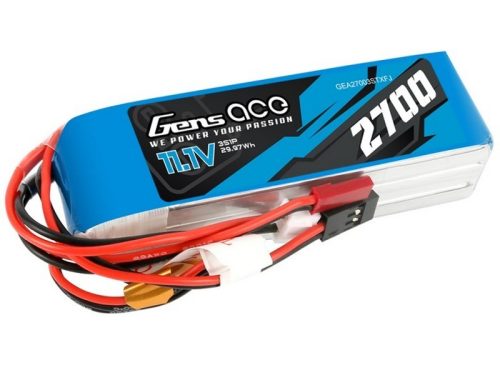 Gens ace 11.1V  2700mAh LiPo Távirányító adóakku "kocka"  (JR, JST, csatlakozó)