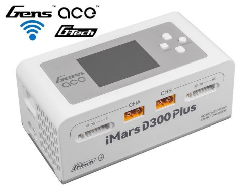 Gens Ace iMars D300 PLUS G-Tech  dupla LiPo/LiFe/LiHV/NiMH (AC 220V , DC 12-30V, 300/700W)