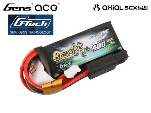 Gens ace G-Tech 7.4V 400mAh 2S1P 35C Lipo akku, Axial SXC24