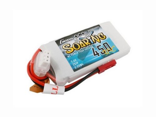 Gens ace Soaring 7.4V 450mAh 30C Lipo akku JST 