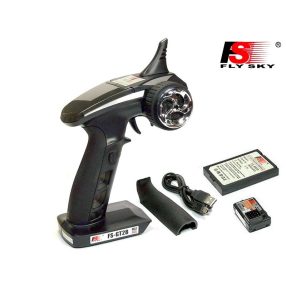   FlySky, HK FS GT2B Lipo akkumulátorral 2.4Ghz 3 csatornás pisztoly távirányító  vevővel (AFHDS) 