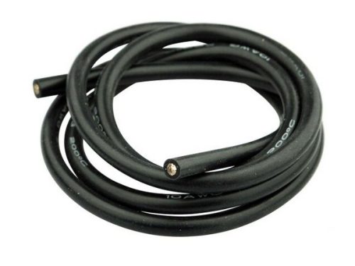 Szilikon kábel 10 mm2 (7 AWG) Fekete 50cm