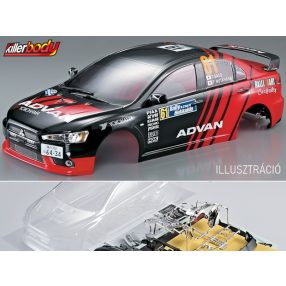   KILLERBODY 1:10 Mitsubishi Lancer Evo X Advan Rally festetlen Lexan karosszéria (190mm)