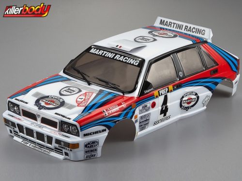 KILLERBODY 1:10 Lancia Delta HF Integrale Gruppe A rally festett karosszéria (195mm)
