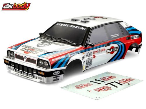 KILLERBODY 1:10 Lancia Delta HF Integrale 16V rally festett karosszéria (195mm)