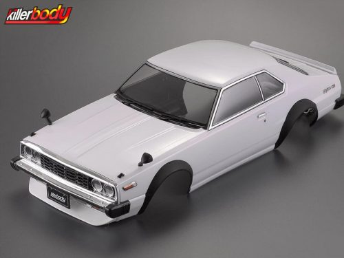 KILLERBODY 1:10 1977 Skyline Hardtop 2000 GT-ES festett Lexan karosszéria fehér (195mm)