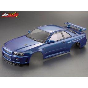   Killerbody 1:10 Nissan Skyline R34 festett Lexan karosszéria  (195mm) kék