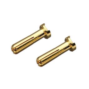   Aranyozott, lapos fejű, hasított 6mm csatlakozó 2db apa (akkukhoz)