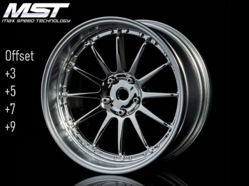 MST 1:10 Drift On-Road 26mm Ofszet állítható, 12 küllős ezüst felni 4 db 