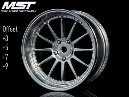 MST 1:10 Drift On-Road 26mm Ofszet állítható, 12 küllős ezüst króm felni 4 db 